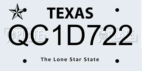 QC1D722 Texas License Plate