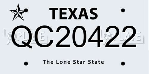 QC20422 Texas License Plate