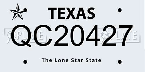QC20427 Texas License Plate