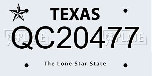 QC20477 Texas License Plate