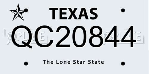 QC20844 Texas License Plate