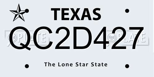 QC2D427 Texas License Plate
