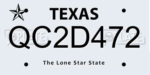 QC2D472 Texas License Plate