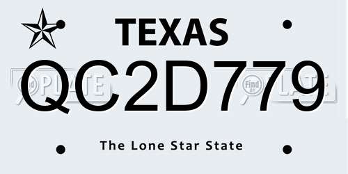 QC2D779 Texas License Plate