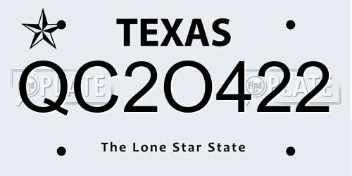 QC2O422 Texas License Plate