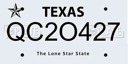 QC2O427 Texas License Plate