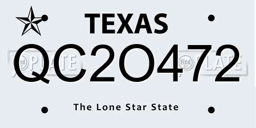 QC2O472 Texas License Plate