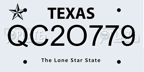 QC2O779 Texas License Plate