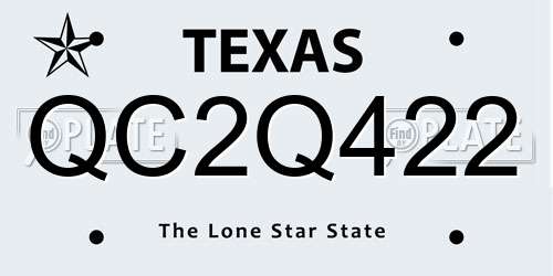 QC2Q422 Texas License Plate