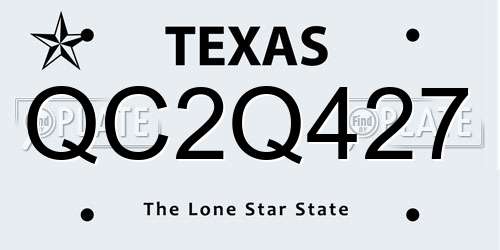 QC2Q427 Texas License Plate