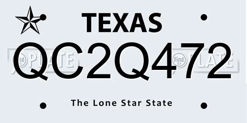 QC2Q472 Texas License Plate