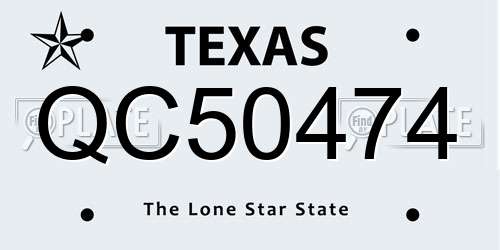 QC50474 Texas License Plate