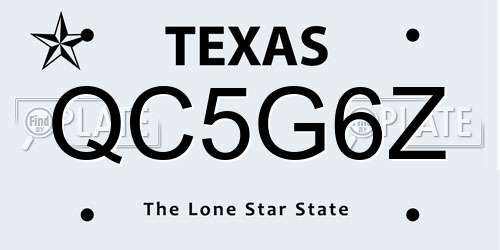 QC5G6Z Texas License Plate