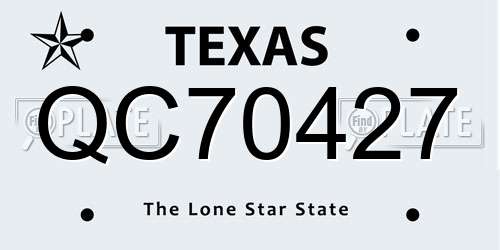 QC70427 Texas License Plate