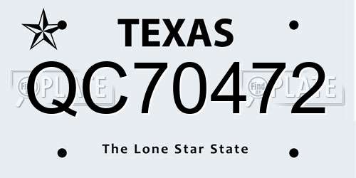 QC70472 Texas License Plate