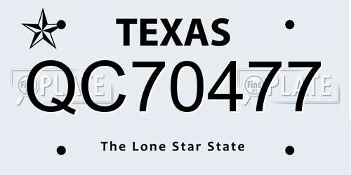 QC70477 Texas License Plate