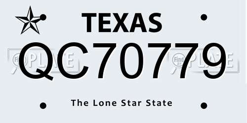 QC70779 Texas License Plate
