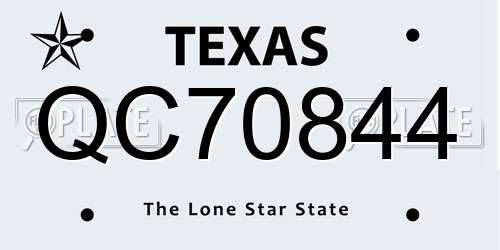 QC70844 Texas License Plate