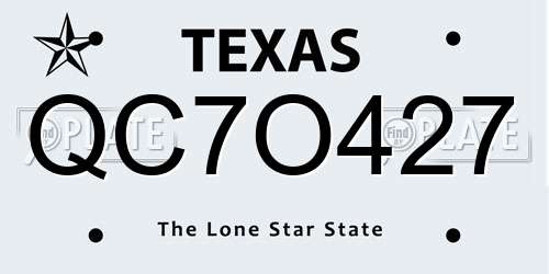 QC7O427 Texas License Plate