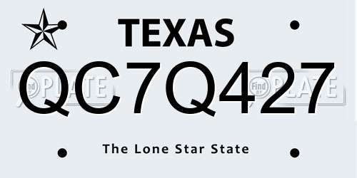 QC7Q427 Texas License Plate