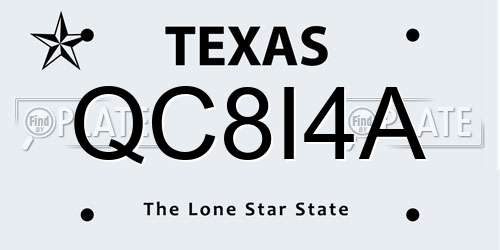 QC8I4A Texas License Plate