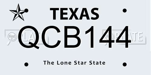 QCB144 Texas License Plate