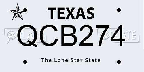 QCB274 Texas License Plate