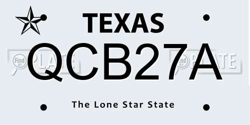 QCB27A Texas License Plate
