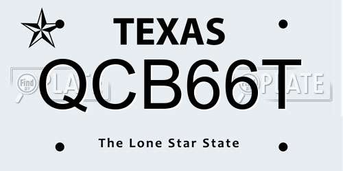 QCB66T Texas License Plate