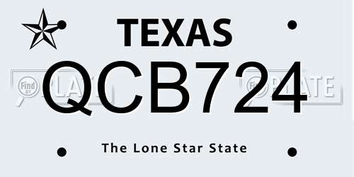 QCB724 Texas License Plate