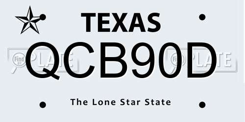 QCB90D Texas License Plate