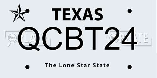 QCBT24 Texas License Plate