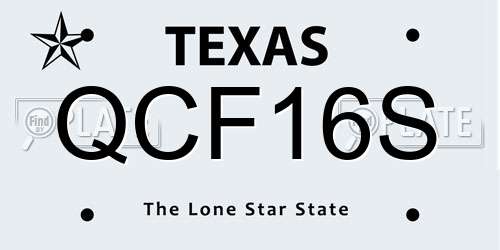 QCF16S Texas License Plate