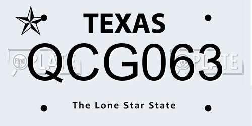 QCG063 Texas License Plate