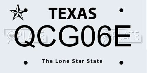 QCG06E Texas License Plate