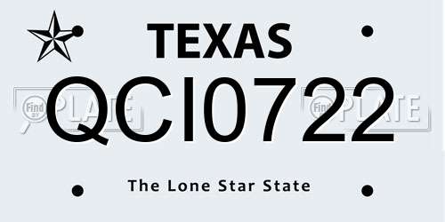 QCI0722 Texas License Plate