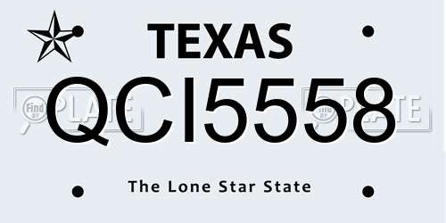 QCI5558 Texas License Plate