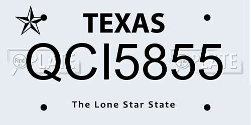 QCI5855 Texas License Plate