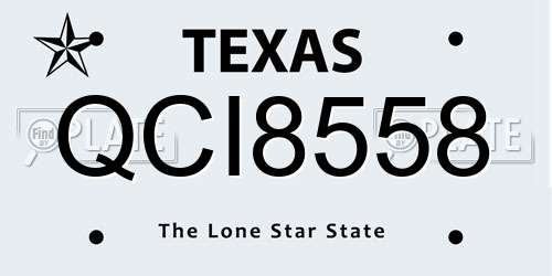 QCI8558 Texas License Plate