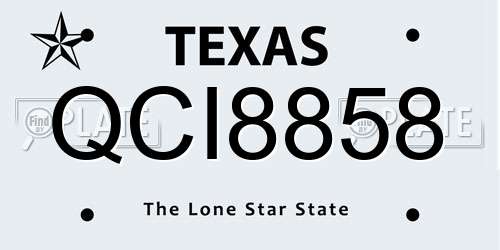 QCI8858 Texas License Plate