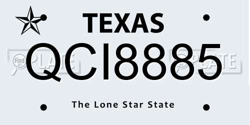 QCI8885 Texas License Plate