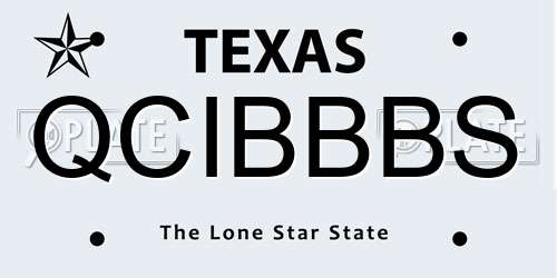 QCIBBBS Texas License Plate