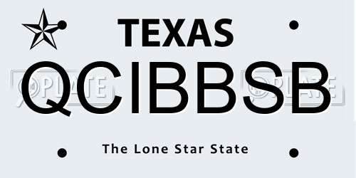 QCIBBSB Texas License Plate
