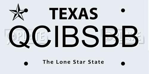 QCIBSBB Texas License Plate