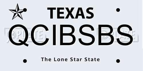 QCIBSBS Texas License Plate