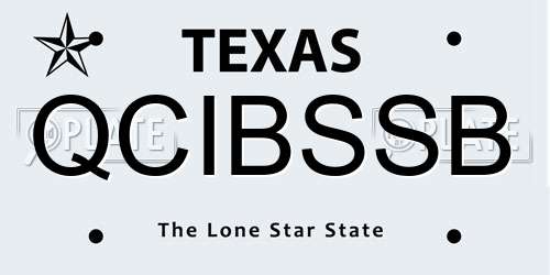 QCIBSSB Texas License Plate