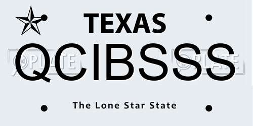 QCIBSSS Texas License Plate