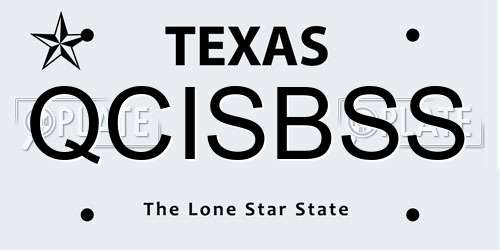 QCISBSS Texas License Plate