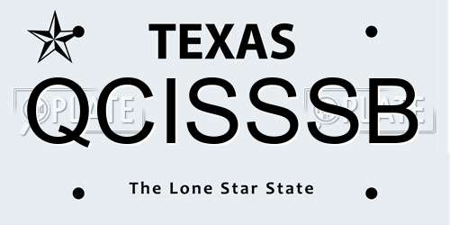 QCISSSB Texas License Plate