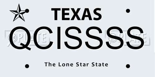 QCISSSS Texas License Plate